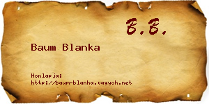 Baum Blanka névjegykártya